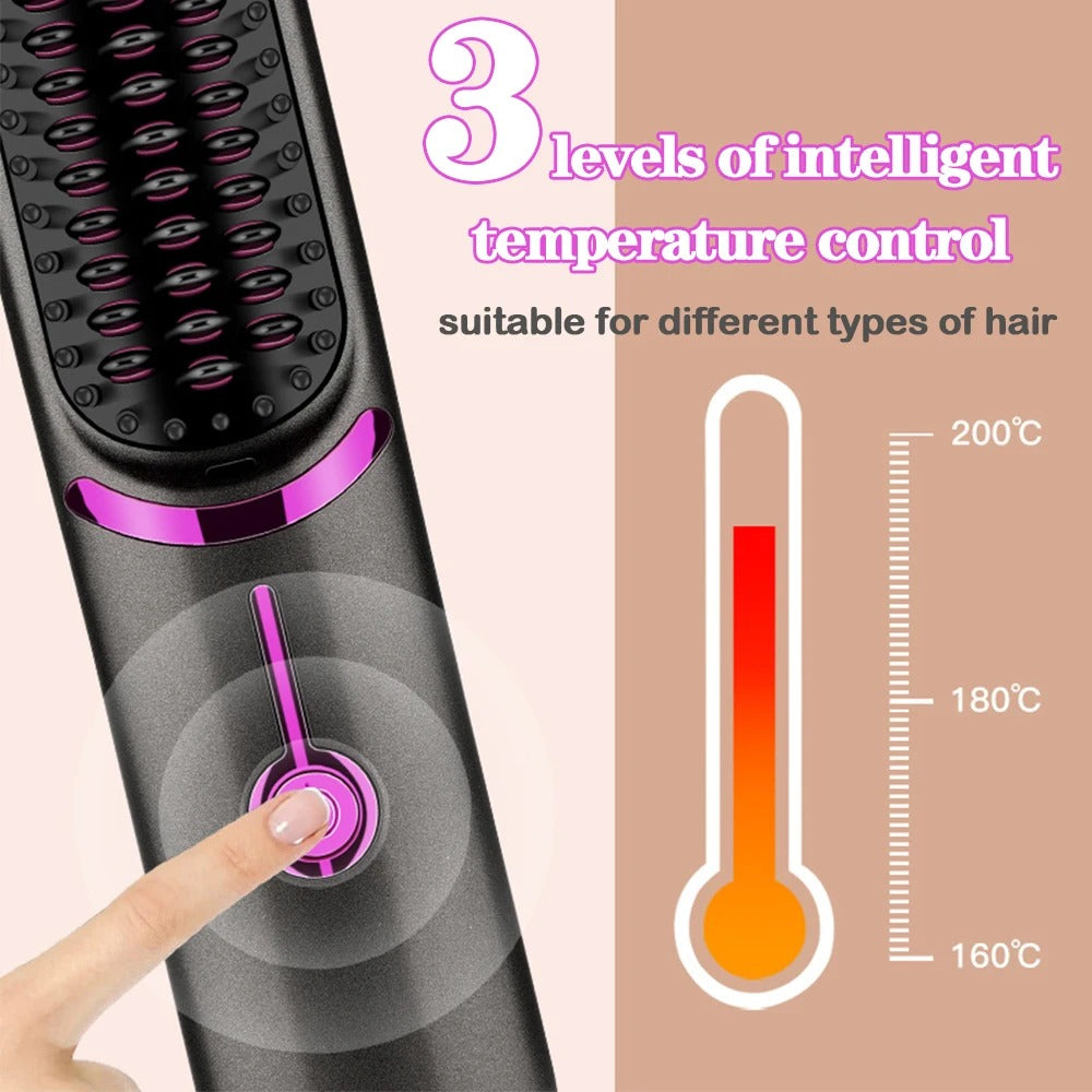 SLEEK-WAVE™ Cordless Hair Straightener Brush