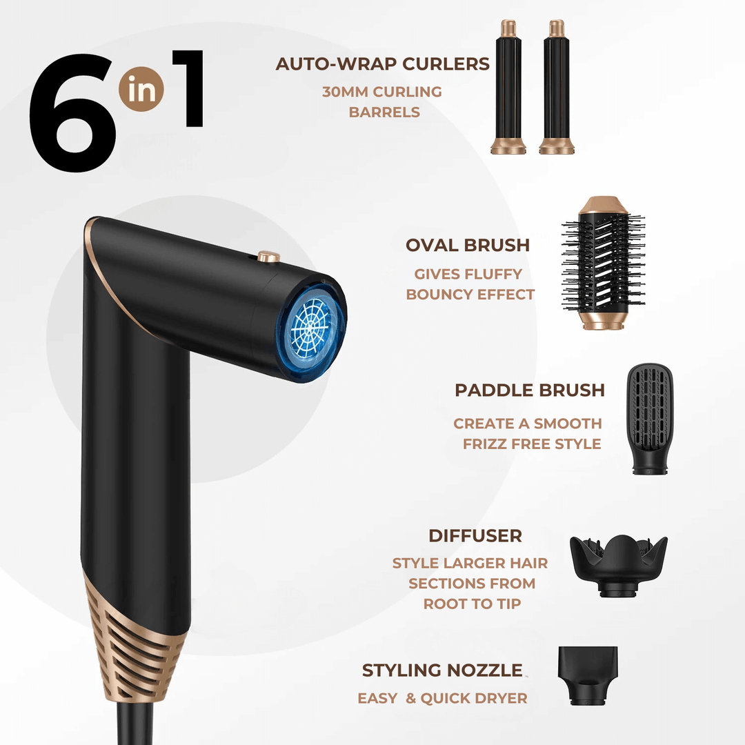 GLAM-GIRL™ 6 In 1 Hair Dryer Set