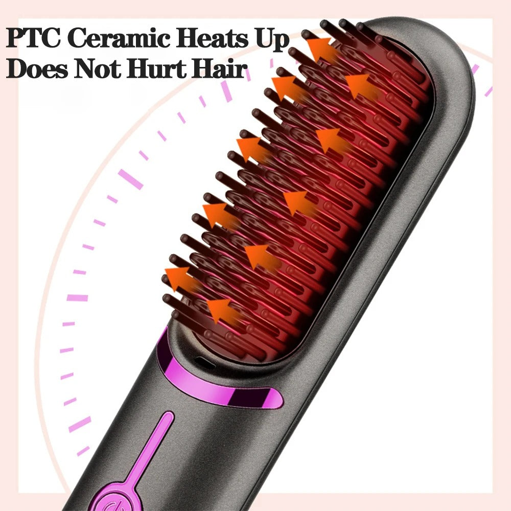 SLEEK-WAVE™ Cordless Hair Straightener Brush