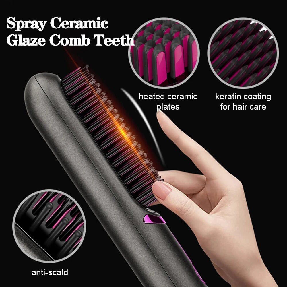 SLEEK-WAVE™ Cordless Hair Straightener Brush